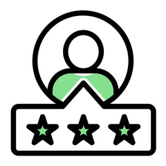 Employee Performance Rating Icon from Training Collection (Outline Color Lineal Style)