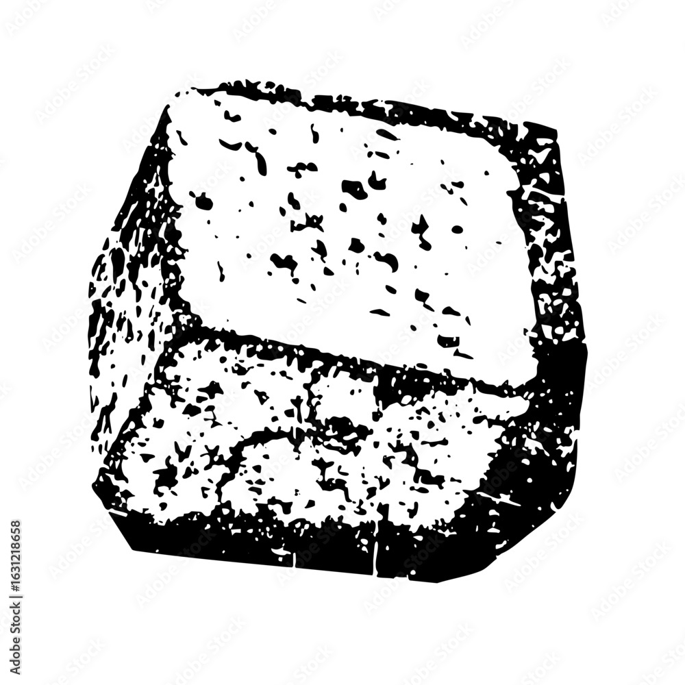 Poster vector rustic bread slice with textured edges.