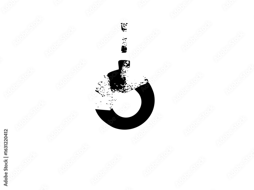 Aufkleber vector abstract power symbol with distressed texture.