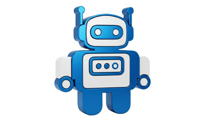 Fototapeta premium Isolated 3D rendered futuristic robot figure representing artificial intelligence and advanced technology innovation on a clean white background