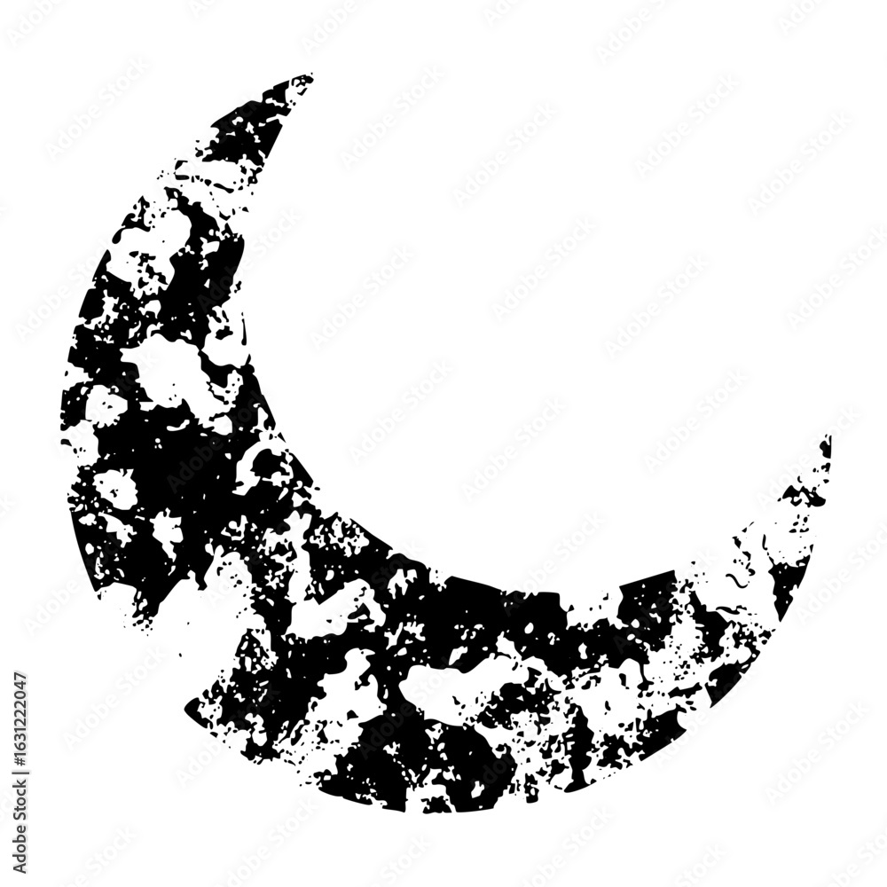 Poster vector distressed moon with textured surface.