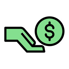 Financial Business Revenue Icon from Training Collection (Glyph Color Lineal Style)