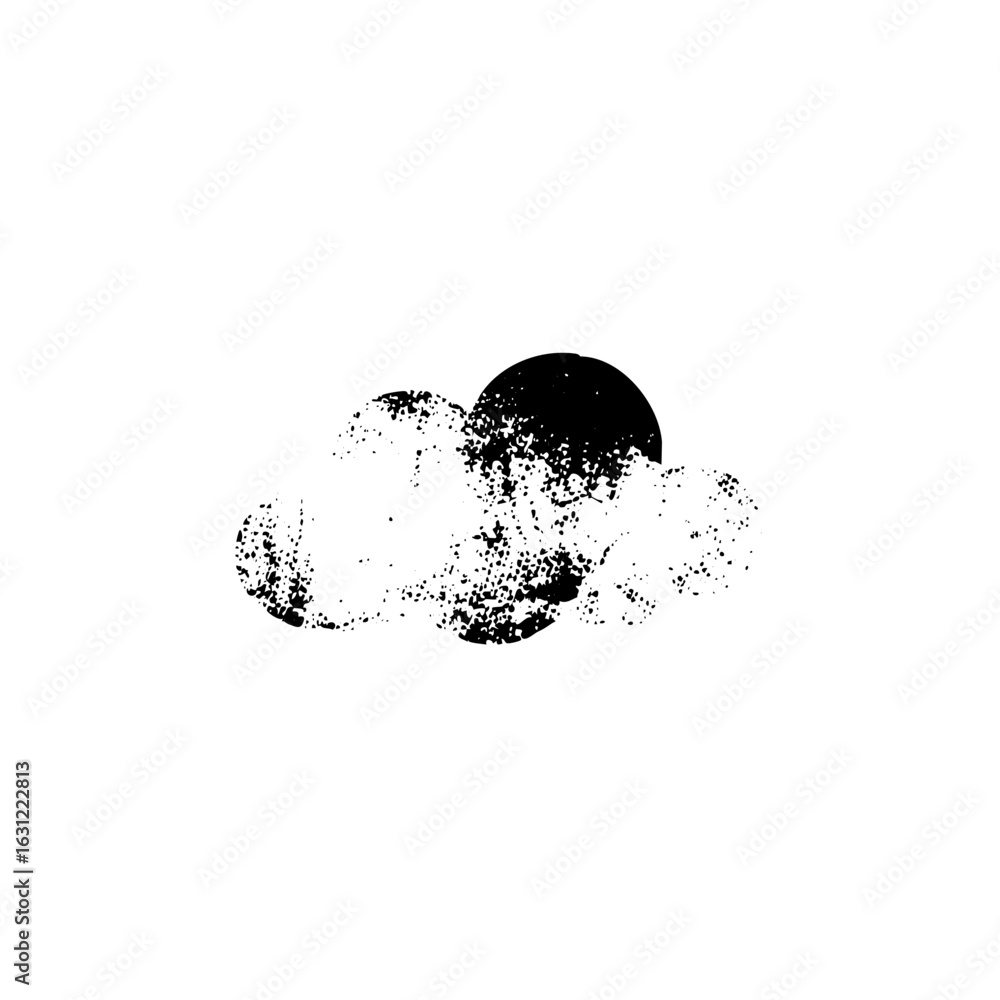 Poster vector abstract black shapes depict a dynamic wave and circle composition.