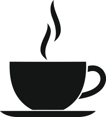 Hot coffee cup with steam in vector style illustration icon