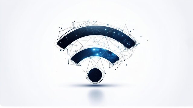 Abstract Wi-Fi symbol, polygonal design