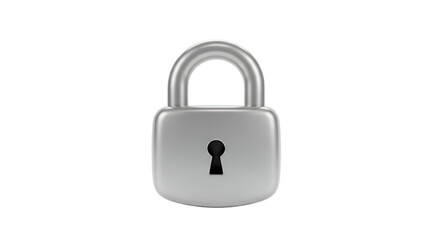 Sleek Metallic Padlock on a Seamless White Backdrop Security and Privacy Illustration