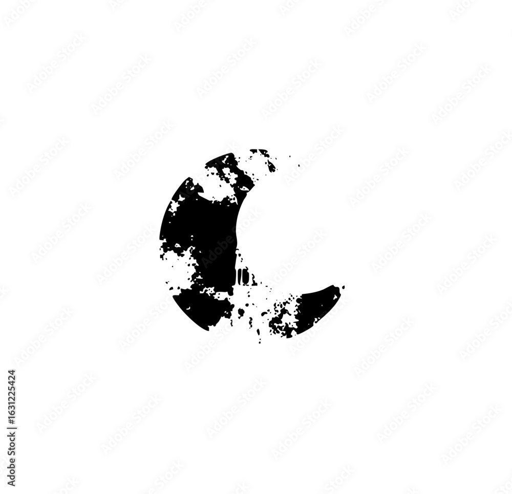 Poster vector abstract black shape with a distressed texture.
