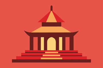 temple or shrine in center of village square