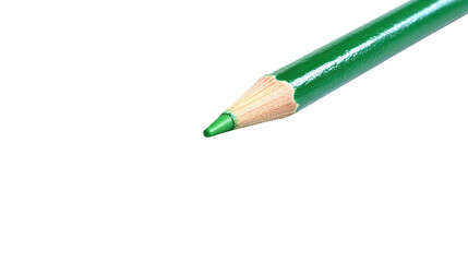 green crayon on white background