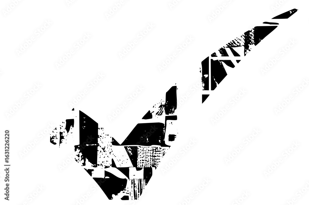 Poster vector abstract black hand gesture with sharp edges.