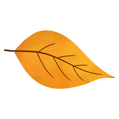 yellow Maple Leaf Hand-Drawn Illustration for Autumn Theme