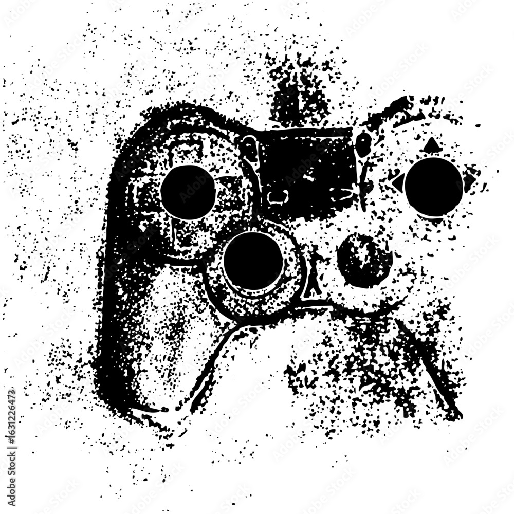 Poster vector abstract gamepad controller with circular elements.
