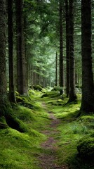 Obraz premium Moss-covered forest path