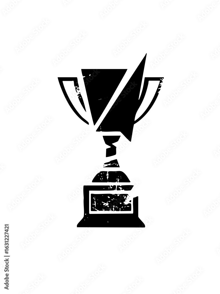 Poster vector black trophy with a dynamic slash .