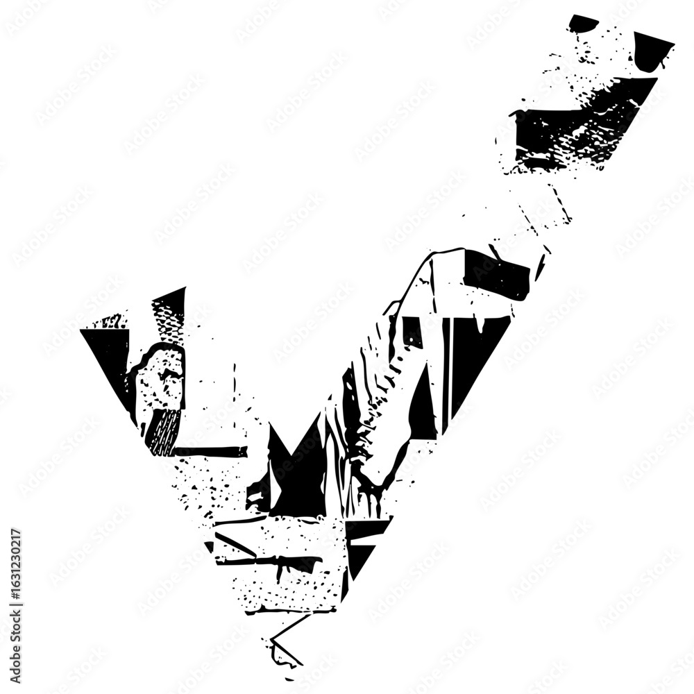 Poster vector abstract composed of fragmented geometric shapes.
