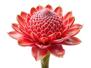 Close up on a beautiful and striking Torch Ginger flower bloom
