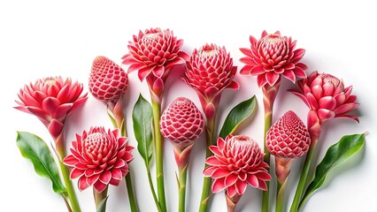 Elegant arrangement of Torch Ginger flowers in various stages of blooming