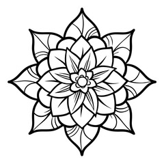 black and white flower isolated