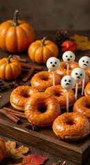 Halloween pumpkin donuts autumnal treats