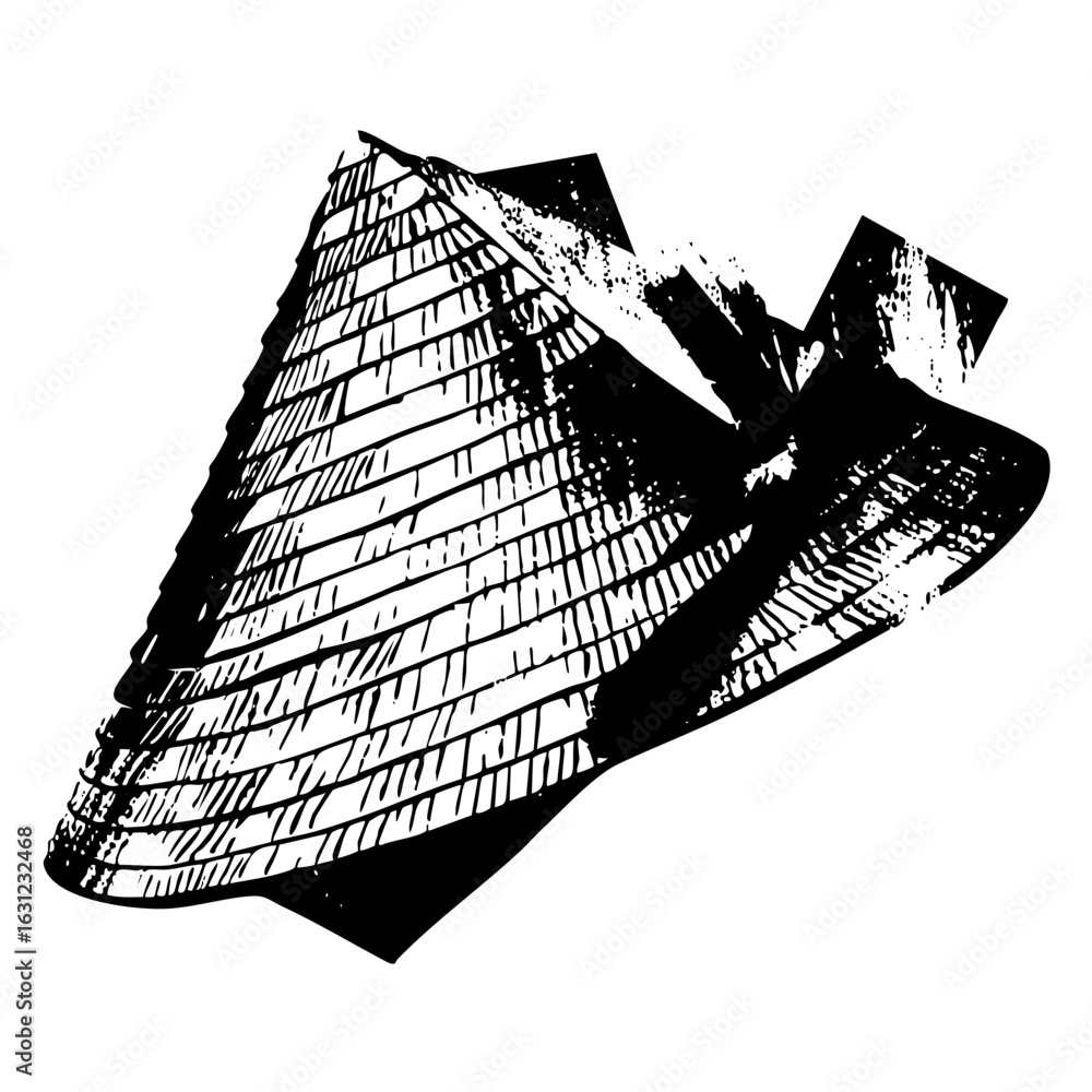 Poster vector abstract seashell with linear details
