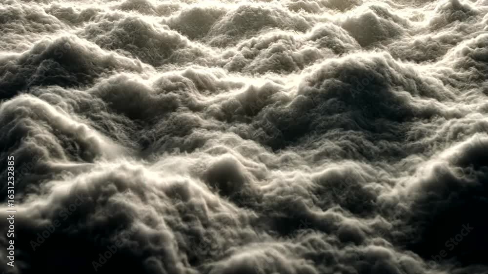 Aufkleber abstract dynamic white foggy surface animation background with light and shadow