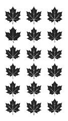 Black maple leaf stickers
