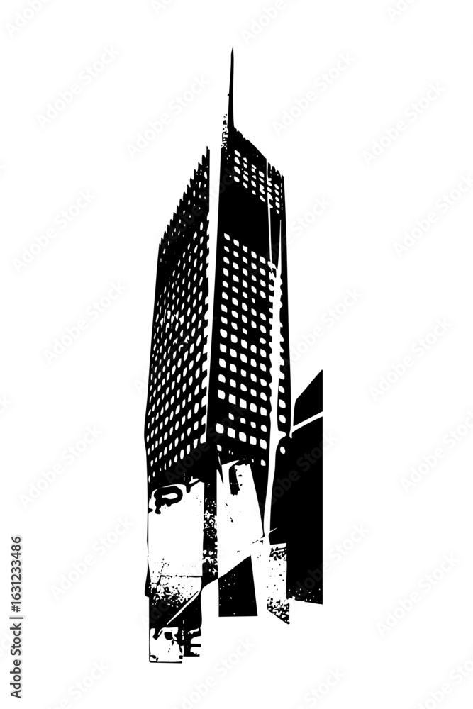 Aufkleber vector abstract skyscraper with geometric shapes.