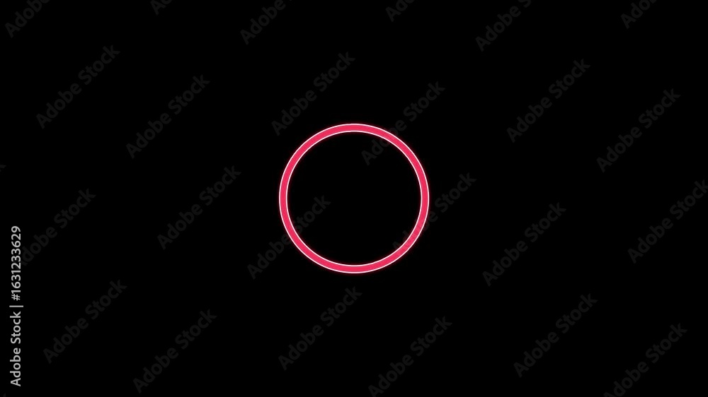 Poster lowing neon blue circular ring on dark background digital energy loop for interfaces, hud design, vi