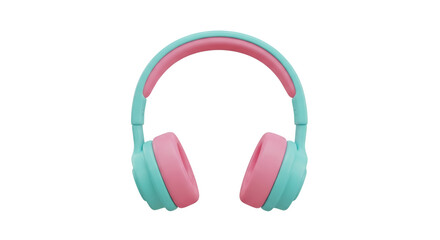 Pastel colored headphones offer a blend of soft pink and turquoise, designed to be eye-catching and perfect for listening to audio files or musical