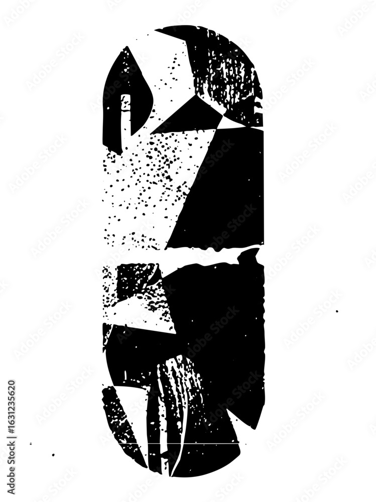 Poster vector abstract geometric figure with fragmented shapes and textures.