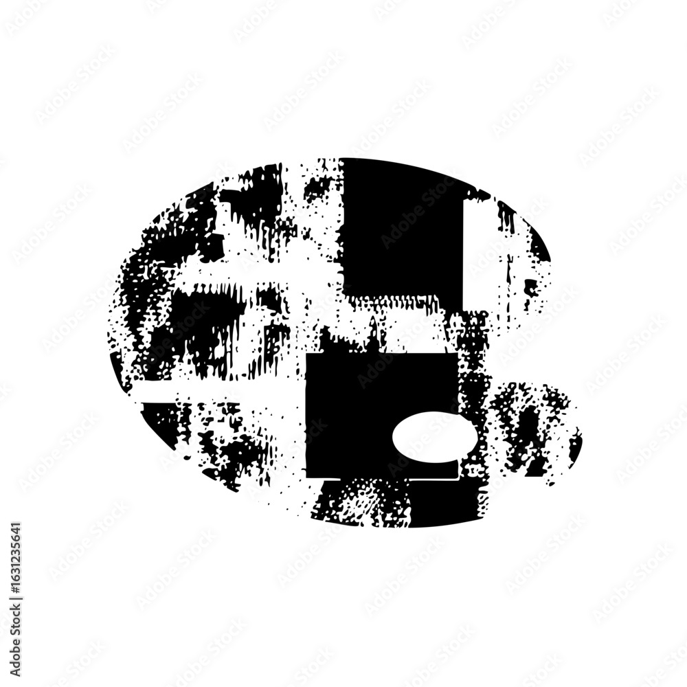Poster vector abstract geometric featuring a circle squares and a dot.