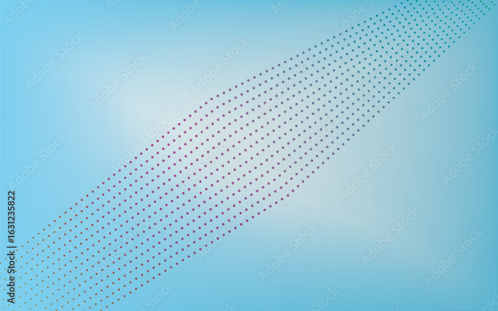 Wall mural diagonal dot array gradient sky blue backdrop
