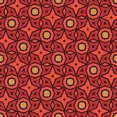 Seamless red floral vintage pattern for a vintage textile design and decorative backdrop