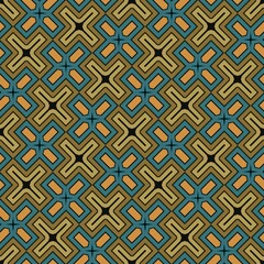 Seamless pattern with retro geometric shapes, ideal for vintage fabric, wallpaper, or textile design