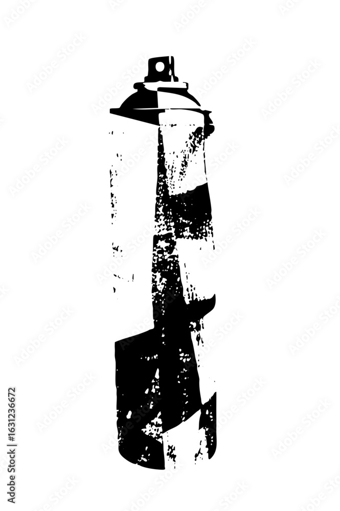 Poster vector abstract spray can with distressed texture.