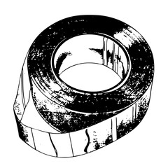 Vector Detailed of a rolled adhesive tape with textured surface.