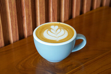 Cafe Latte with Oat Milk, Indonesia, captured on August 6, 2025. A warm oat milk latte served in a...