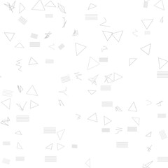 A minimalist and playful abstract pattern featuring a random assortment of various geometric and free-form elements