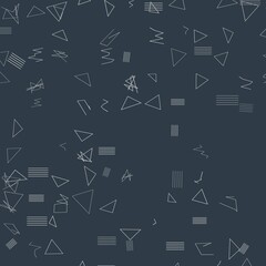 A minimalist and playful abstract pattern featuring a random assortment of various geometric and free-form elements