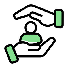 Confidence Uplift Support Icon from Mentoring Collection (Outline Color Lineal Style)