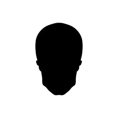 Human skull silhouette vector flat illustration design.