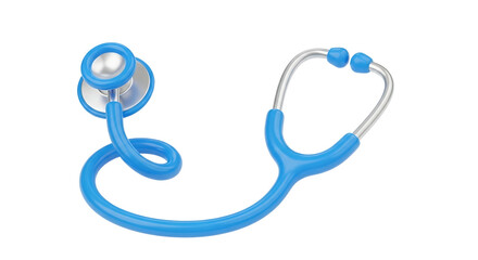 Medical Device Still Life: Blue Stethoscope on White Backdrop for Healthcare Concepts and Wellness Promotion