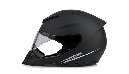 Fototapeta premium Black motorcycle helmet profile