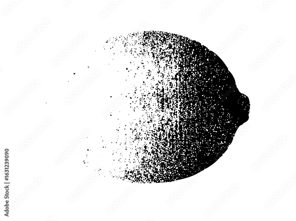 Aufkleber vector halftone lemon with textured gradient