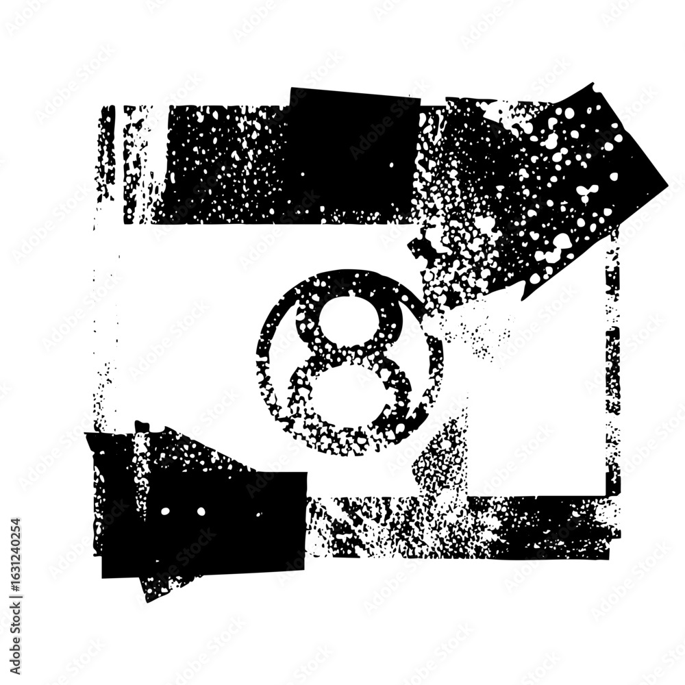Poster vector abstract arrow and number eight .
