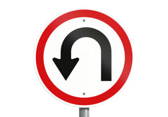 Round Traffic Sign: Mandatory U-Turn