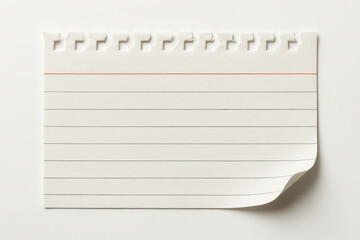 Lined paper with red margin line note