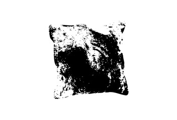 Fototapeta premium Vector Abstract black shape with rough edges resembles a distorted square.