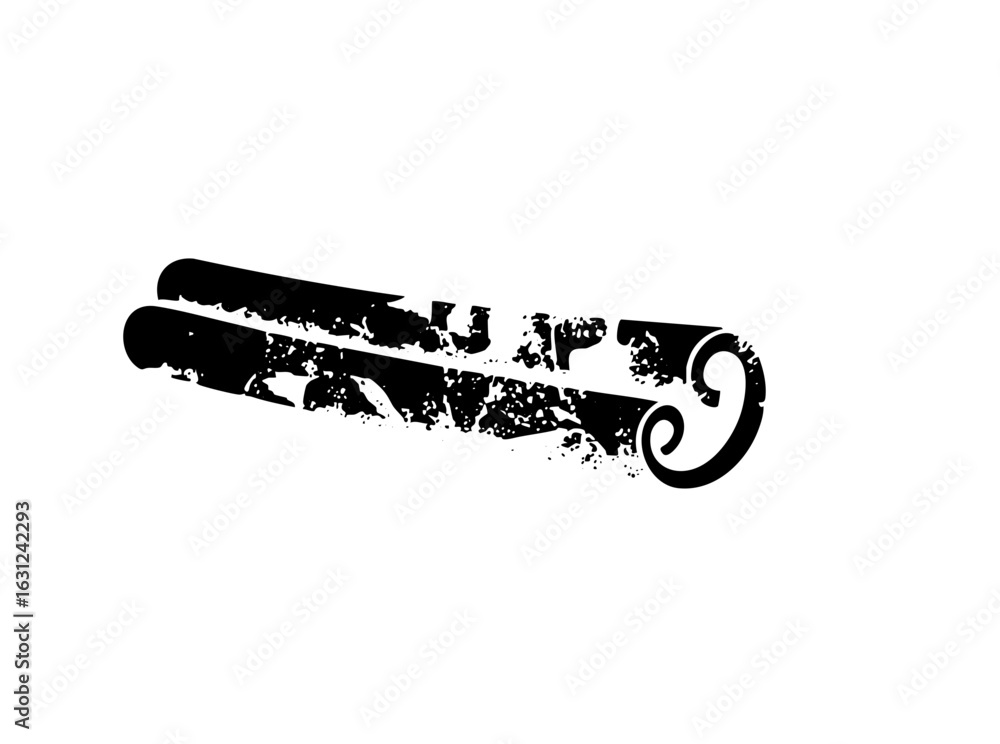 Poster vector abstract scroll with textured brushstroke effect.