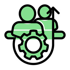 Organizational Transformation Icon from Mentoring Collection (Glyph Color Lineal Style)